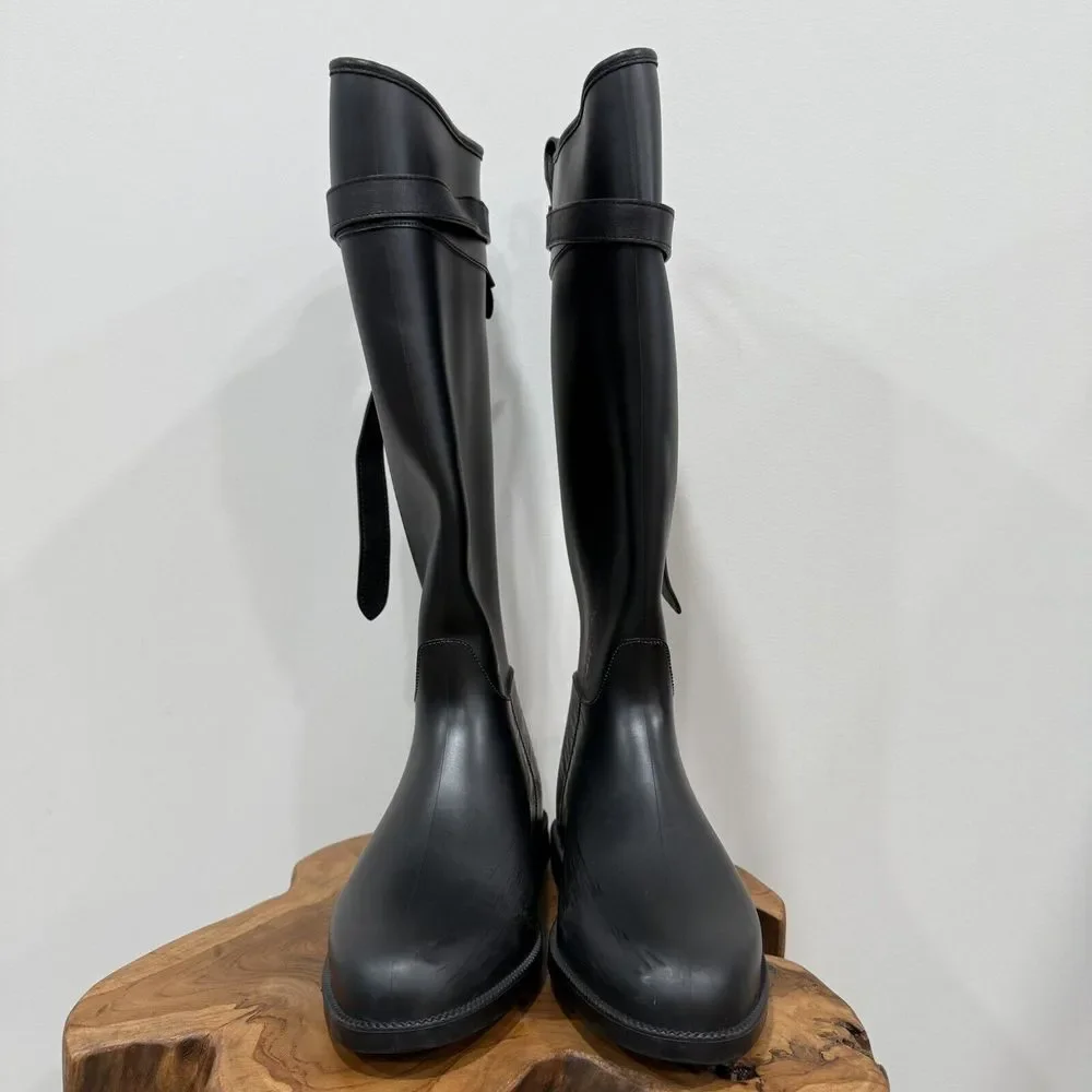 Burberry Rubber Knee-High Rain Boots Women's Size EU 39 US 9 - Picture 3 of 16